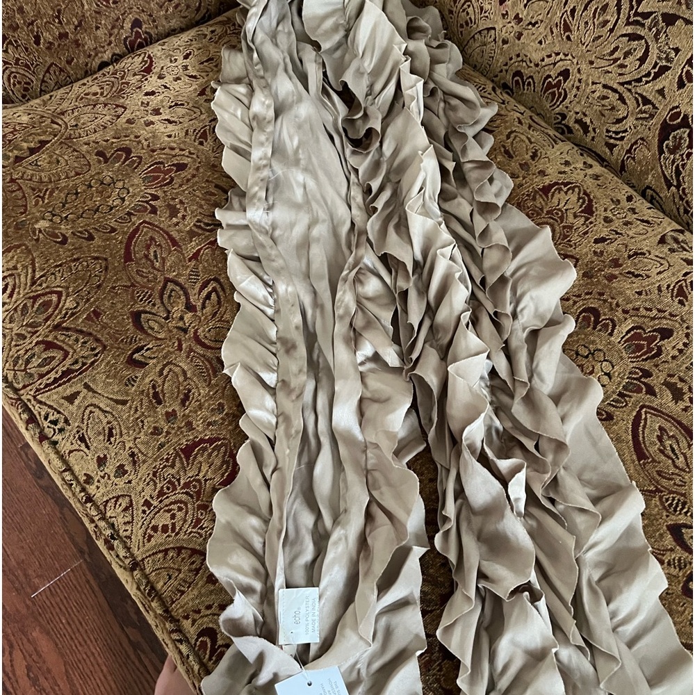 Echo polyester ruffled scarf new with tags.
